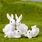 Cute Rabbit Bunny Ornament Resin Home Mini Bunny Miniature Figurines Miniature Landscape Decoration Home Easter Decoration 4.webp