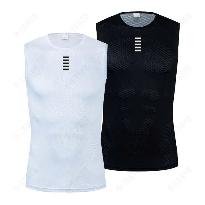 Cycling Base Layer Reflective Underwear White Cycling Jersey Sport Vest Men Undershirt Quick Dry Elastici Vest.webp