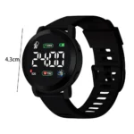 Digital Watch Font Display Fashionable Kids Led Digital Sports Watch Waterproof For Boys Girls Weekly Calendar