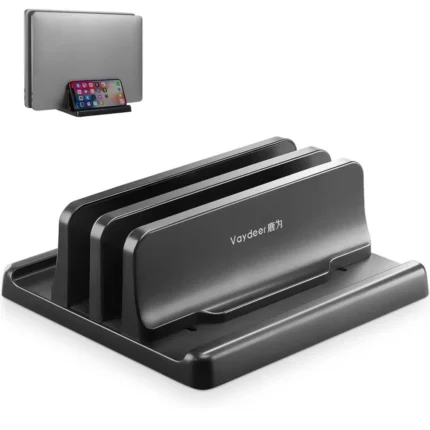 Dual Slot Adjustable Vertical Laptop Stand Abs Plastic 4in1 Design Space Saving For Macbook Chromebook Surface.webp