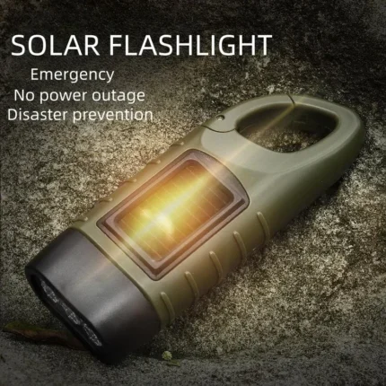 Emergency Hand Crank Dynamo Solar Flashlight Rechargeable Led Light Lamp Charging Powerful Torch Safety Survival Accessories.webp