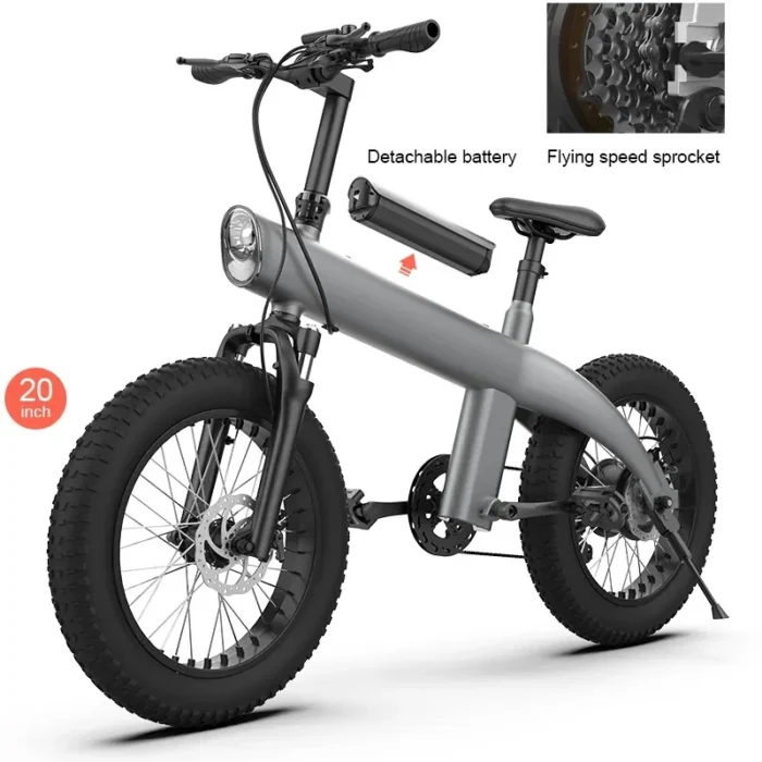 Fat Tire Ebike 20 Inch 7 Speed Mountain Electric Bike 4 Inch Wide Tire Beach Snow 1.webp