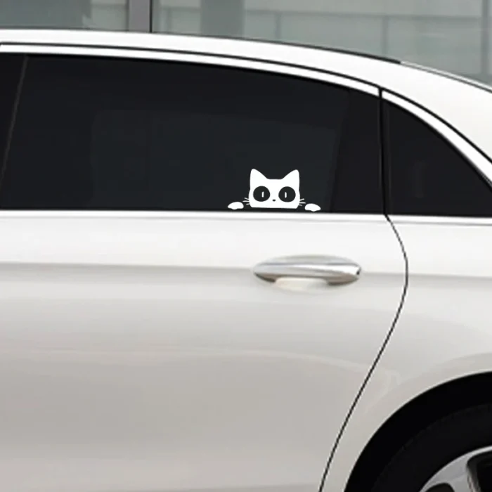 G154 1pcs Universal Surprise Cat Peeking Stickelblack White Funny Vinyl Decal Car Stylingdecoration Accessories 1.webp