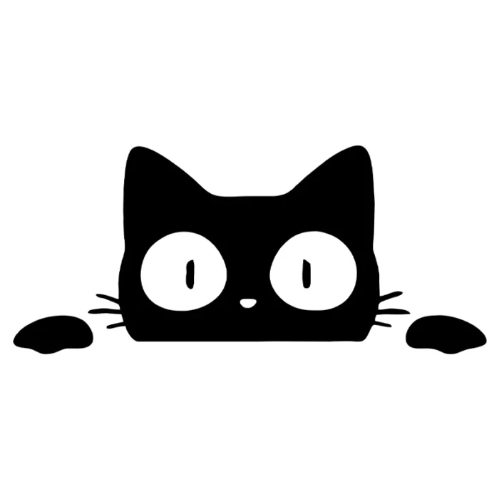 G154 1pcs Universal Surprise Cat Peeking Stickelblack White Funny Vinyl Decal Car Stylingdecoration Accessories 3.webp