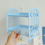 Kawaii Macaron Minimalist Desk Desktop Organizer Storage Rack Student Dormitory Folding Hollow Shelf Skin Care Storage 2.webp