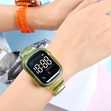 Kids Led Digital Watch Waterproof Large Screen Sports Wristwatch For Boys Girls Fashion Electronic Clock