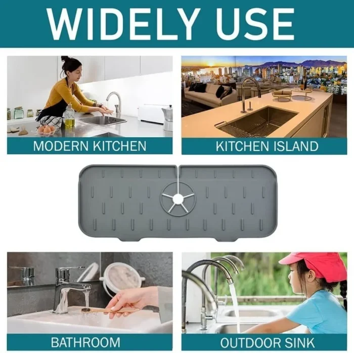 Kitchen Silicone Faucet Absorbent Mat Sink Splash Catcher Countertop Protector Mat Draining Pad For Bathroom Kitchen 3.webp