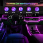 Led Car Interior Ambient Strip Lights Rgb Fiber Optic Atmosphere Neon Lighting Kit W App Remote 1.webp