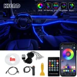 Led Car Interior Ambient Strip Lights Rgb Fiber Optic Atmosphere Neon Lighting Kit W App Remote.webp