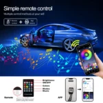 Led Car Interior Ambient Strip Lights Rgb Fiber Optic Atmosphere Neon Lighting Kit W App Remote 4.webp