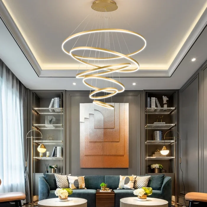 Modern Led Ring Pendant Lights Golden Creative Aluminum Circle Pendant Light For Living Room Restaurant Home 2.webp