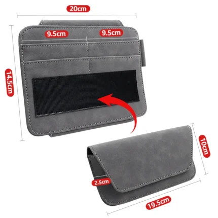 Multifunctional Car Glasses Case Portable Sunglasses Storage Box Auto Car Glasses Holder Card Storage Sun Visor 1.webp