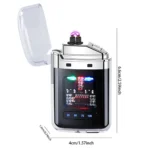 New Electronic Pulse Lighter Transparent Body Power Display Dual Arc Type C Rechargeable Windproof Plasma Lighter 4.webp