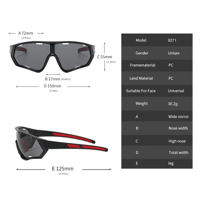 Outdoor Cycling Sunglasses Uv Protection Windproof Glasses Polarized Lens Men Women Sports Sunglasses Eyewear 5.webp