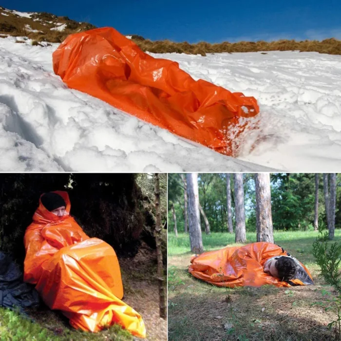 Outdoor Emergency Survival Sleeping Bag Thermal Blanket Mylar Waterproof Reusable Sack Portable Camping Hiking Emergency Gear 4