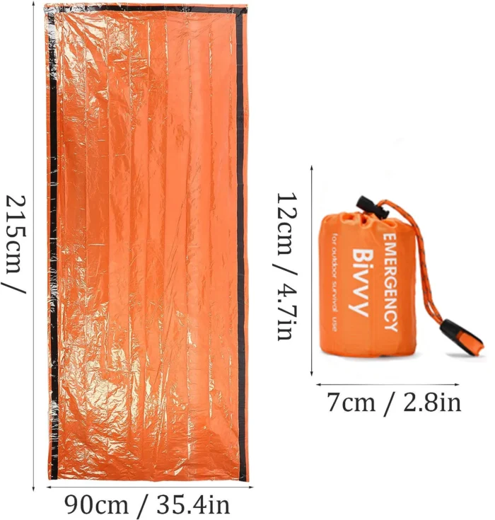 Outdoor Emergency Survival Sleeping Bag Thermal Blanket Mylar Waterproof Reusable Sack Portable Camping Hiking Emergency Gear 5