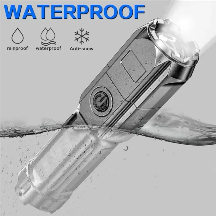 Portable Led Flashlight Abs Strong Light Focusing Flashlight Usb Rechargeable Outdoor Home Strong Light Searchlight Waterproof 4.webp