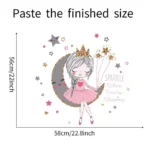 Princess On The Moon Wall Sticker Girls Room Bedroom Decor Wallpaper Living Room For Home Decoration 5.webp