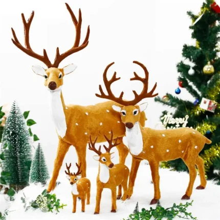 Reindeer Christmas Deer Xmas Elk Plush Simulation Christmas Decorations For Home Merry Christmas New Year Ornament.webp