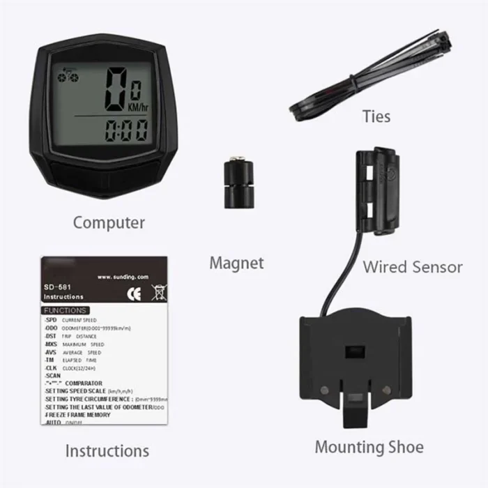 Ride Speedometer Odomete Waterproof Bike Cycling Computer Lcd Display Bicycle Wired Odometer Speedometer Bike Accessories 3