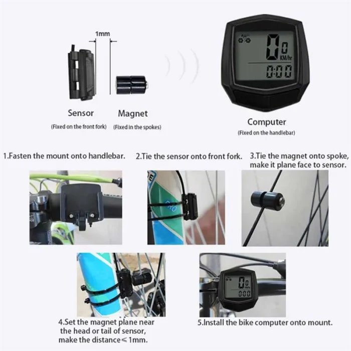 Ride Speedometer Odomete Waterproof Bike Cycling Computer Lcd Display Bicycle Wired Odometer Speedometer Bike Accessories 4