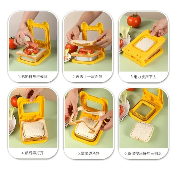 Sandwich Cookie Cutter Breakfast Sandwich Maker Bread Mold Toast Bread Cutting Die Breakfast Dessert Diy Tool 3.webp