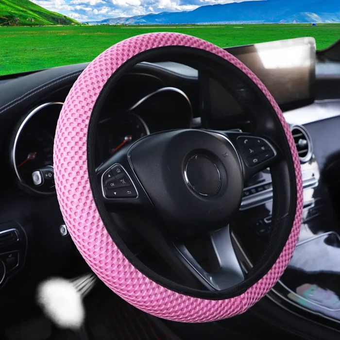 Summer Four Seasons Breathable Massage Comfortable Mesh Cloth Car Steering Wheel Cover Women S Car Accessories 2.webp