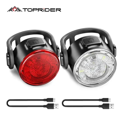 Toprider Bicycle Taillights Waterproof Mtb Bike Lamp Battery Powered Warning Cycling Tail Light Led Headlight Rear.webp