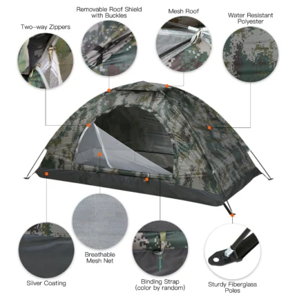 Tomshoo 1 2 Person Ultralight Camping Tent Single Layer Portable Hiking Tent Anti Uv Coating Upf 1.webp