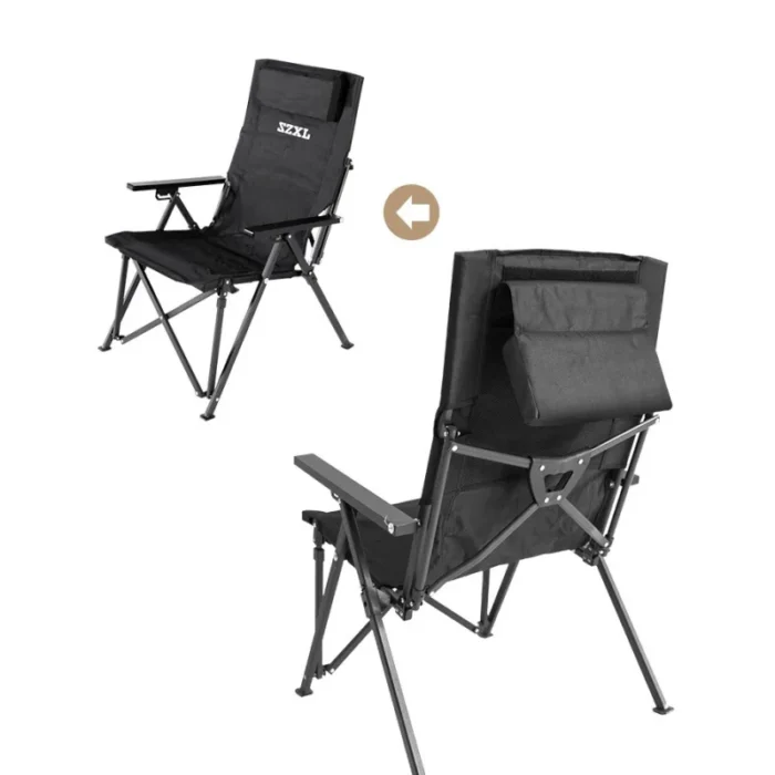 Tryhomy Outdoor Folding Chair Portable Recliner With Pillow Ultralight Fishing Beach Chair Back Adjustable Camping Chair 4.webp