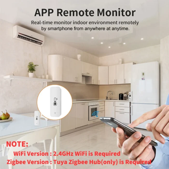 Tuya Zigbee Wifi Temperature And Humidity Sensor Indoor Smart Home Smart Life Work With Alexa Google 1.webp