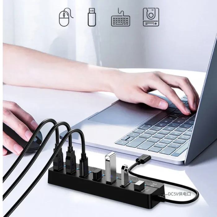 Usb 3 0 Power Adapter 4 7 Port Multi Usb Splitter Hub Usb Hub 2 0 5.webp