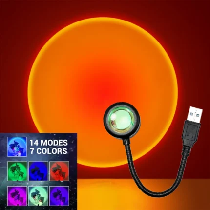 Usb Led Sunset Lamp Night Light Projector Photography Wall Atmosphere Neon Lights For Party Decoration Bedroom 1