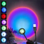 Usb Led Sunset Lamp Night Light Projector Photography Wall Atmosphere Neon Lights For Party Decoration Bedroom