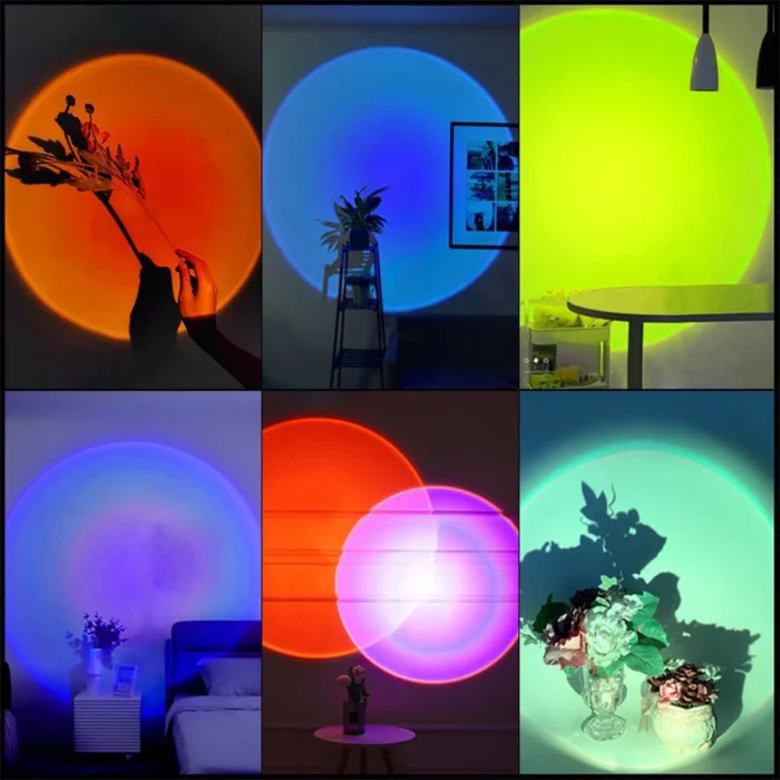 Usb Led Sunset Lamp Night Light Projector Photography Wall Atmosphere Neon Lights For Party Decoration Bedroom 5