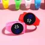 Unisex Stylish Cartoon Cat Ear Sport Led Digital Bracelet Round Dial Electronic Wrist Watch Comfortable For