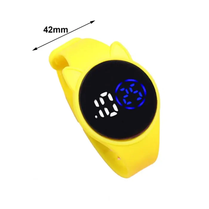 Unisex Stylish Cartoon Cat Ear Sport Led Digital Bracelet Round Dial Electronic Wrist Watch Comfortable For 2