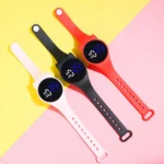 Unisex Stylish Cartoon Cat Ear Sport Led Digital Bracelet Round Dial Electronic Wrist Watch Comfortable For 4