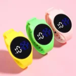 Unisex Stylish Cartoon Cat Ear Sport Led Digital Bracelet Round Dial Electronic Wrist Watch Comfortable For 5