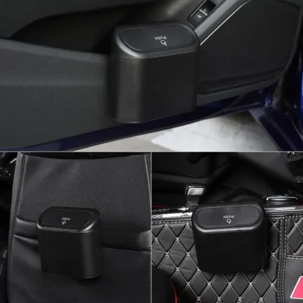 Universal Organizer Car Clamshell Trash Bin Hanging Vehicle Garbage Dust Case Storage Box Black Abs Square 1.webp