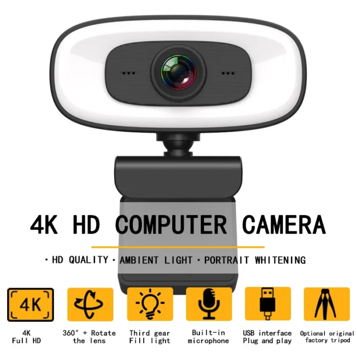 Webcam 4k 1080p Mini Camera 2k Full Hd Webcam With Microphone 15 30fps Usb Web Cam.webp