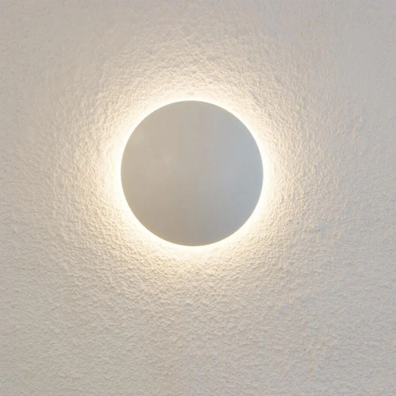 12pcs Eclipse Round Led Wall Lamp Indoor Outdoor Waterproof Recessed Deck Floor Stair Step Corridor Sconce