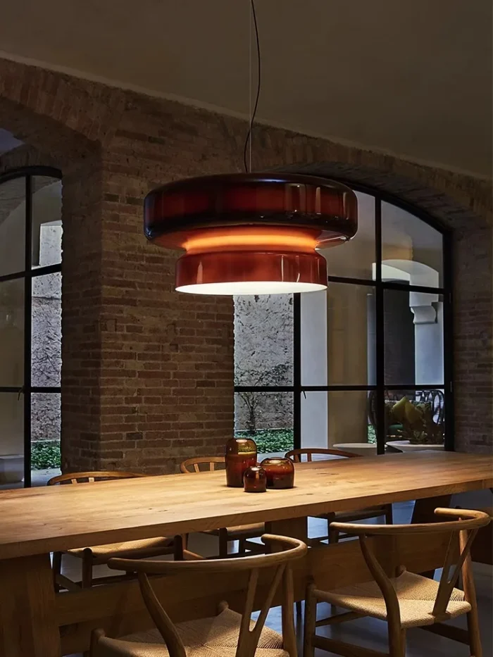 2024 Red Modern Glass Hanging Lamp For Ceiling Led Home Decor Lustres Glass Pendant Light Dining 1