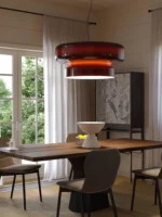 2024 Red Modern Glass Hanging Lamp For Ceiling Led Home Decor Lustres Glass Pendant Light Dining 4