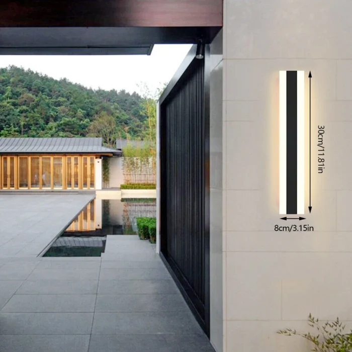 30w 30 8cm Outdoor Acrylic Wall Light Modern Porch Wall Lamp Rectangle Waterproof Led Exterior Sconce