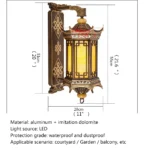 8m Outdoor Wall Lamps Bronze Lighting Led Sconces Classical Waterproof Retro For Home Balcony Decoration 5