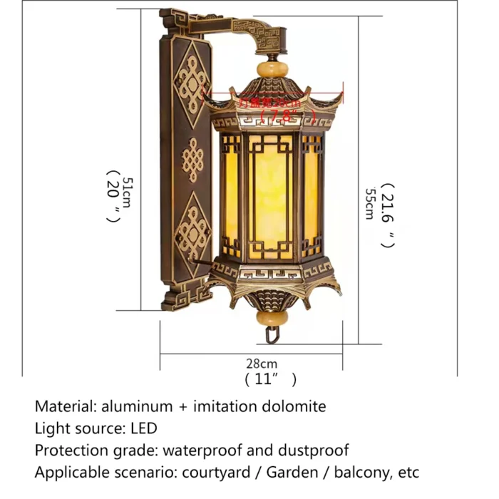 8m Outdoor Wall Lamps Bronze Lighting Led Sconces Classical Waterproof Retro For Home Balcony Decoration 5