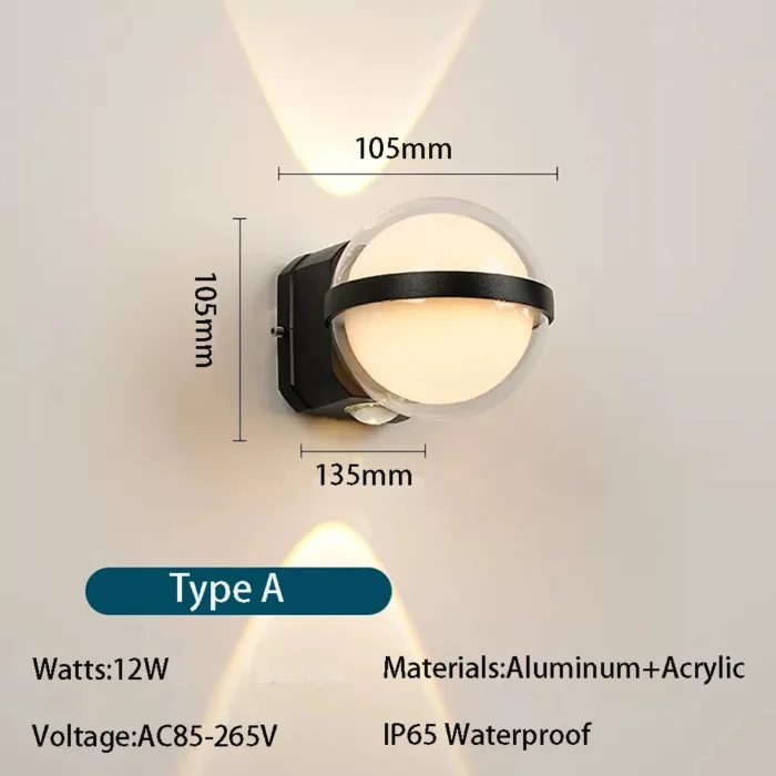 Ac85 265v 12w Led Wall Lamp Indoor Outdoor Ip65 Waterproof Modern Minimalism Style Lamp Aluminum Porch 5