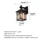 Berth Outdoor Black Light Led Retro Wall Sconces Lamps Classical Waterproof For Home Balcony Decoration 5