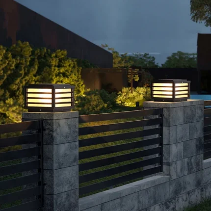 Berth Solar Post Lamp Outdoor Vintage Simple Black Decor Pillar Light Led Waterproof Ip65 For Home 1